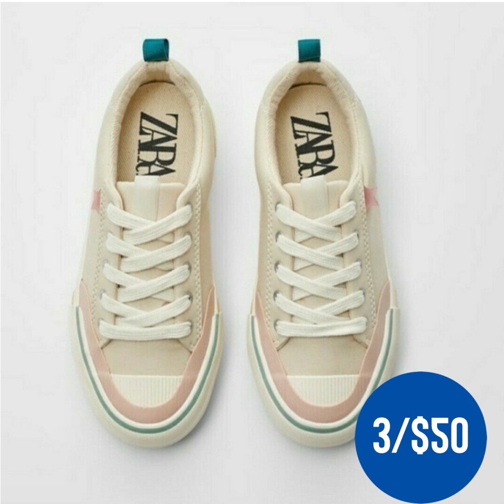 3/$50 NWOT ZARA colorful Cotton Sneakers 38
